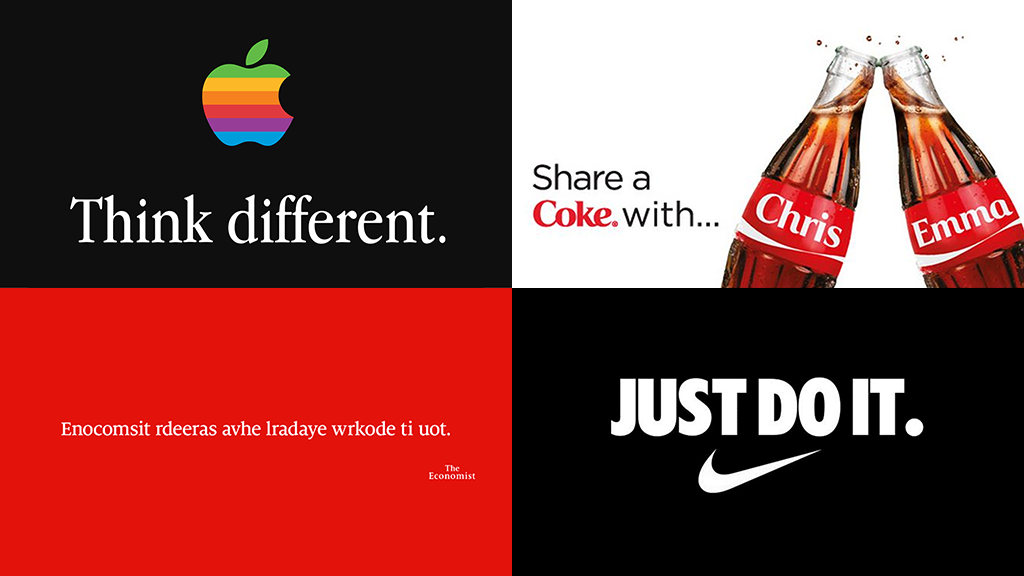 Creative from Apple, Coca-Cola, The Economist and Nike.